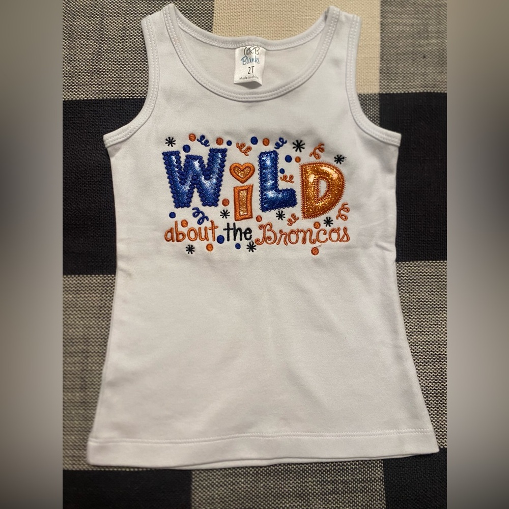 Wild About the Broncos Kids Tank Top - 2T